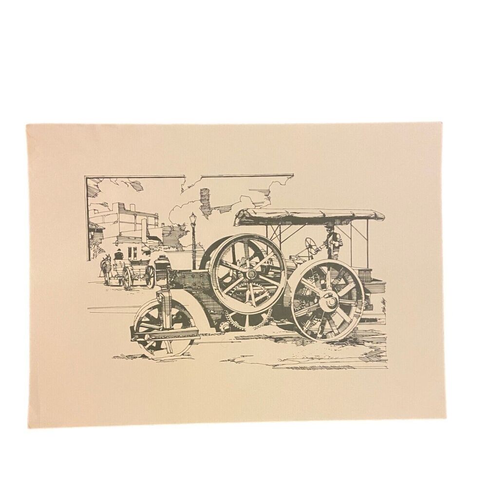 6965 5 Vintage Farm Construction Equipment Drawing Lithographs 18 x 23 inches - Picture 2 of 7